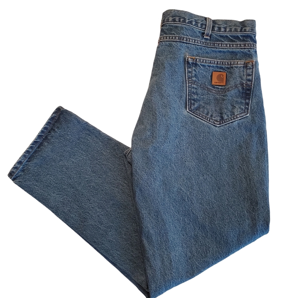 Carhartt Men's Jeans Denim Blue Traditional Fit Heavy Duty Work 40x30 (39x29.5)